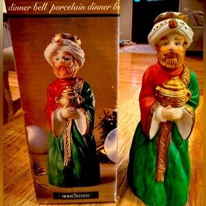 HomeTrends Porcelain Wise Man Figurine Bell 6x2 inches